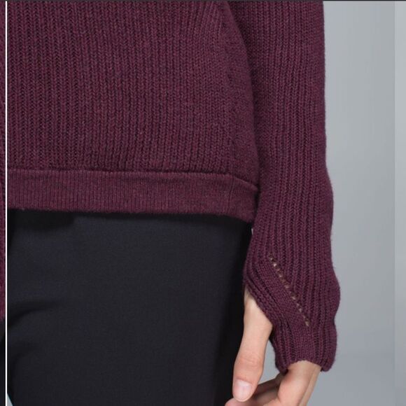 Lululemon The Sweater The Better Heathered Bordeaux Drama Knit Pullover 8 NWOT - Picture 8 of 16